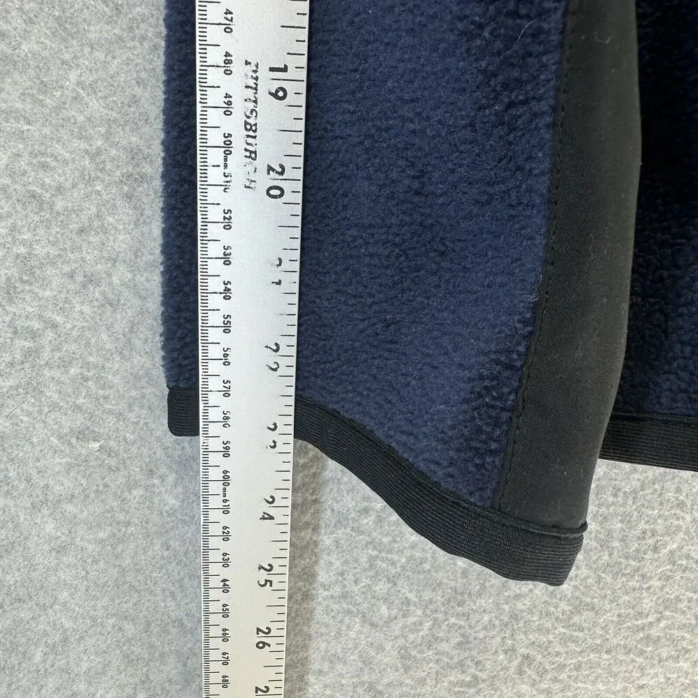 Young USA Mens Fleece Jacket Lightweight Black Blue Full Zip Zippered Pockets M - Picture 7 of 12